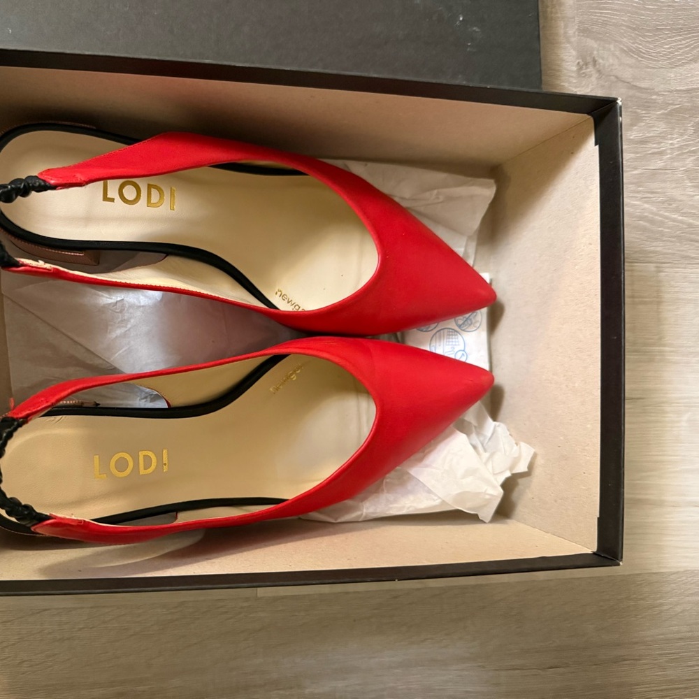 Lodi Red Slingbacks - Ladies 7 | EUR 37 – Gently Worn – With Box